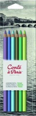Billede af Pastel Farveblyanter - Landskab - Conte A Paris - 6 Stk