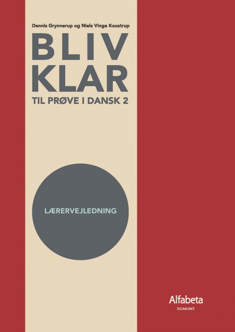 Billede af Bliv Klar Til Prøve I Dansk 2 - Lærervejledning - Alfabeta - Bog