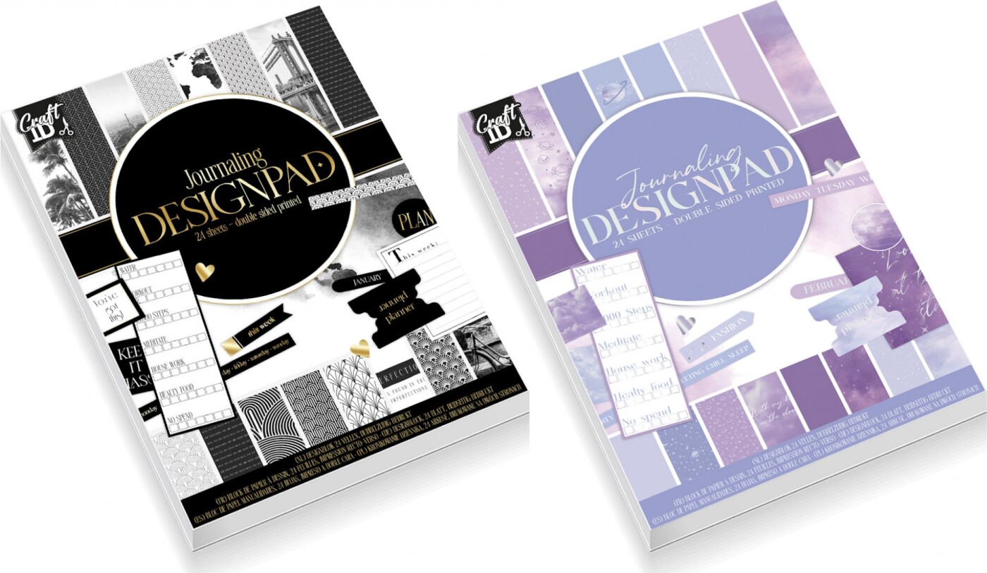 Papirblok A5 - Med Tryk På Begge Sider - 24 Ark - Assorteret