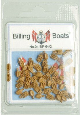 Billede af Billing Boats Fittings - Blokke - Dobbelt - 5 Mm - 50 Stk