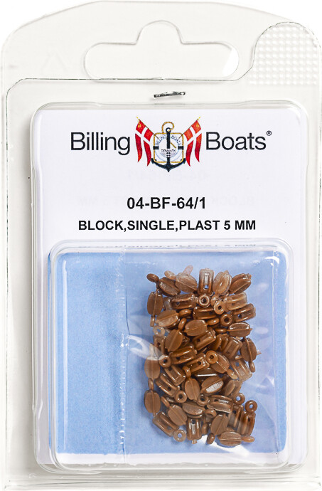 Billing Boats Fittings - Blokke - Enkelt - 5 Mm - 50 Stk