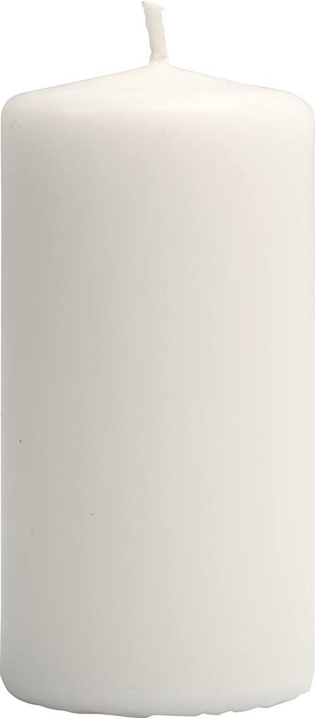 Bloklys - H 100 Mm - ø 50 Mm - Hvid - 12 Stk.