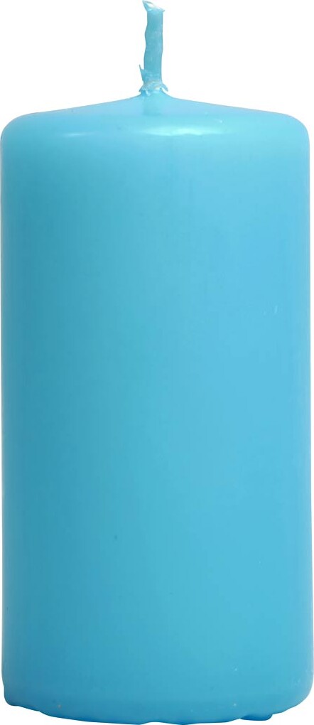 Bloklys - H 100 Mm - ø 50 Mm - Lyseblå - 12 Stk.