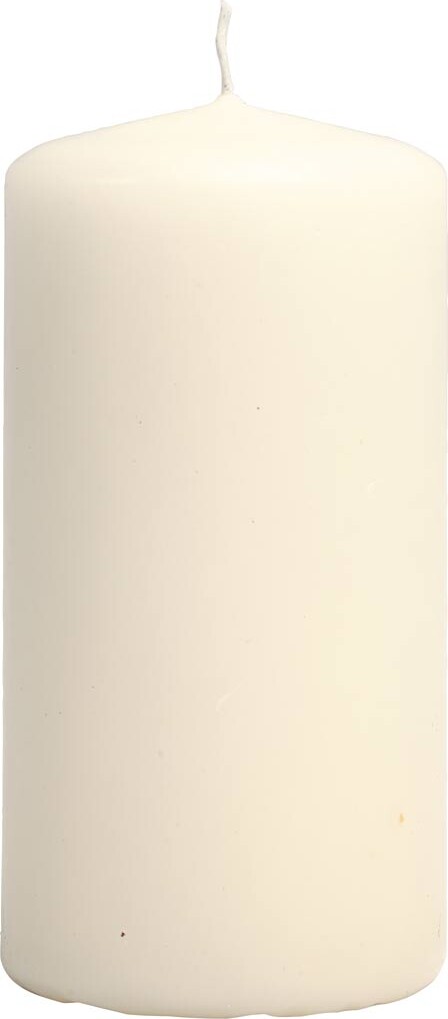 Bloklys - H 100 Mm - ø 50 Mm - Råhvid - 12 Stk.