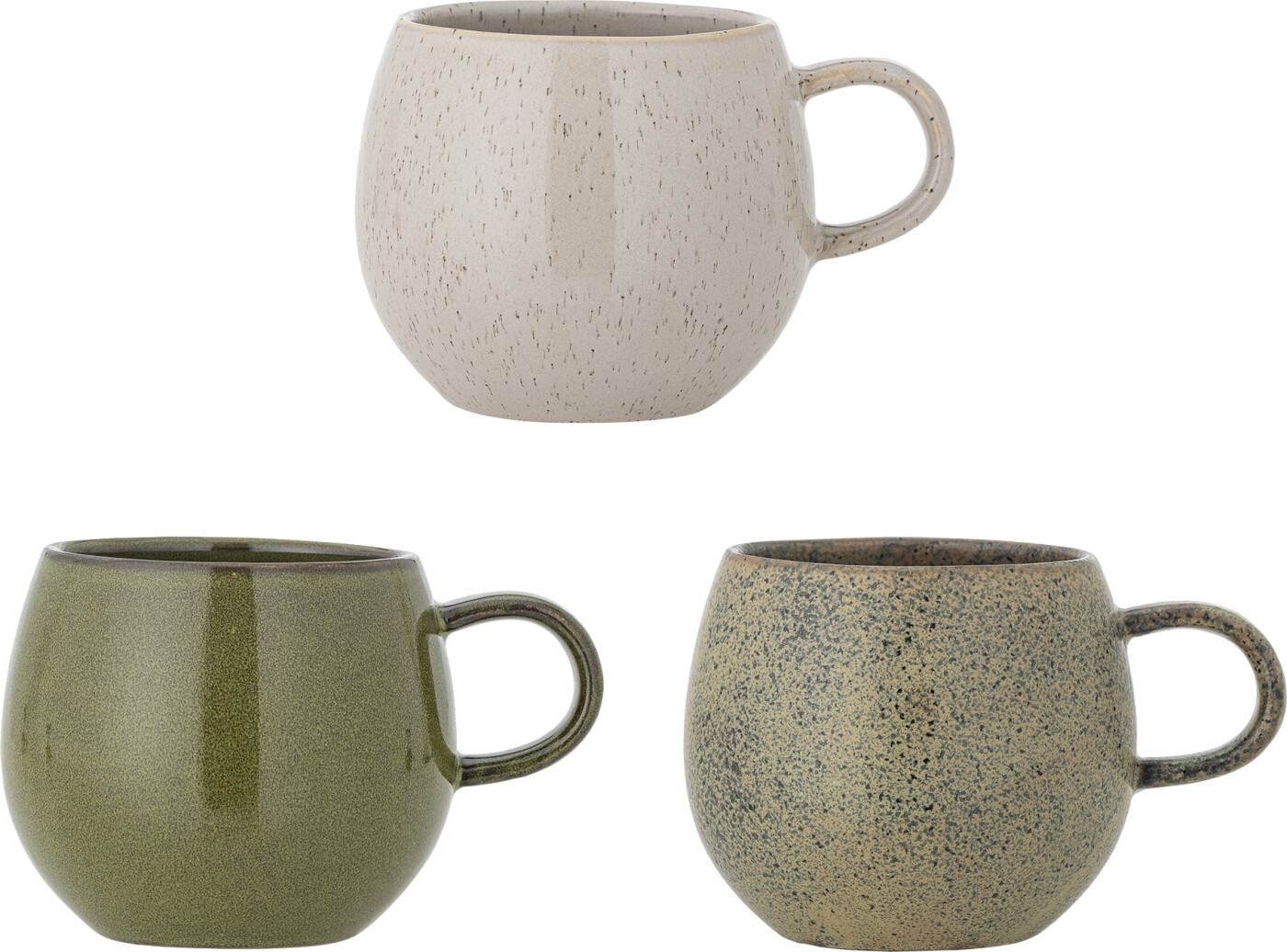 Bloomingville - Addison Krus - Grøn - Stentøj - Sæt Med 3 Stk