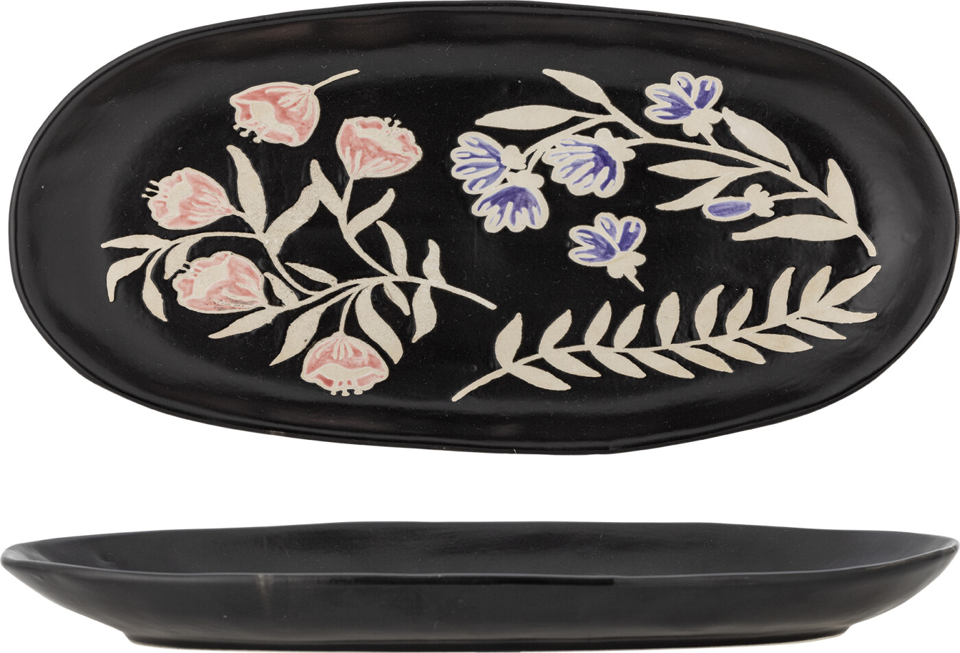 Bloomingville - Amberly Serveringsfad, Multifarvet, Stentøj, L41xH4xW19,5 cm