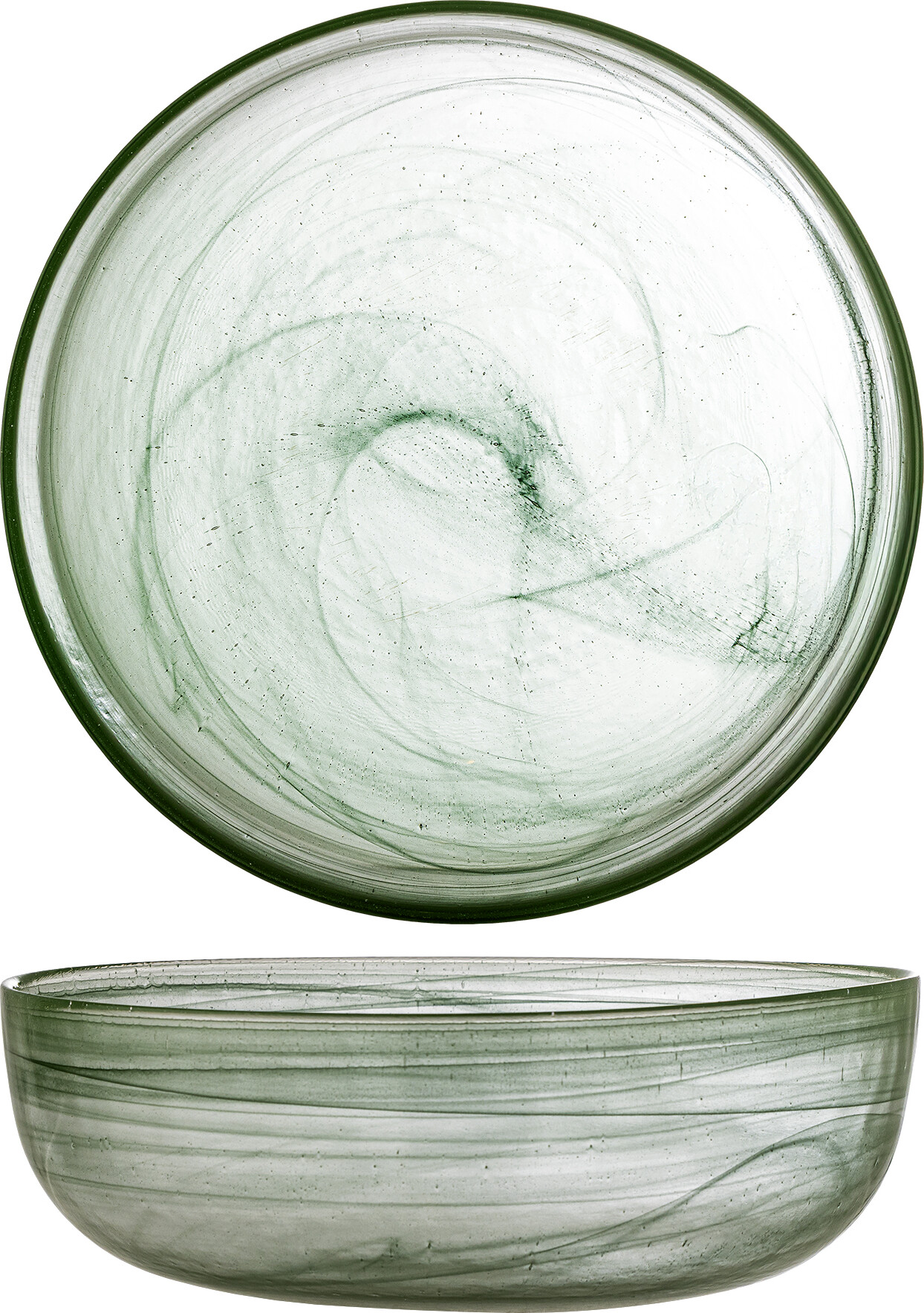 Bloomingville - Amelie Skål - Grøn - Glas - ø 27 Cm