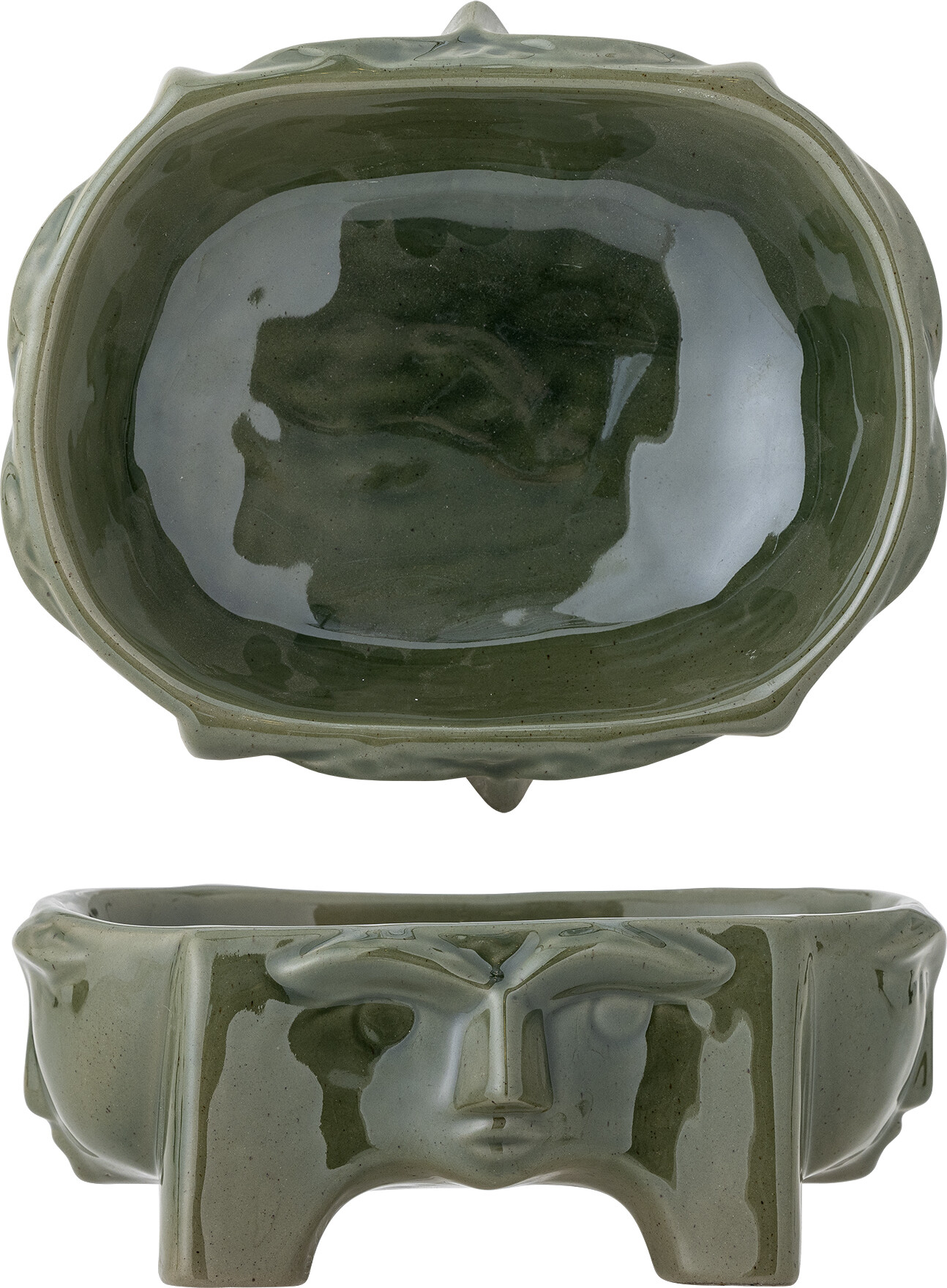 Bloomingville - Amilia Skål - Grøn - Stentøj Keramik