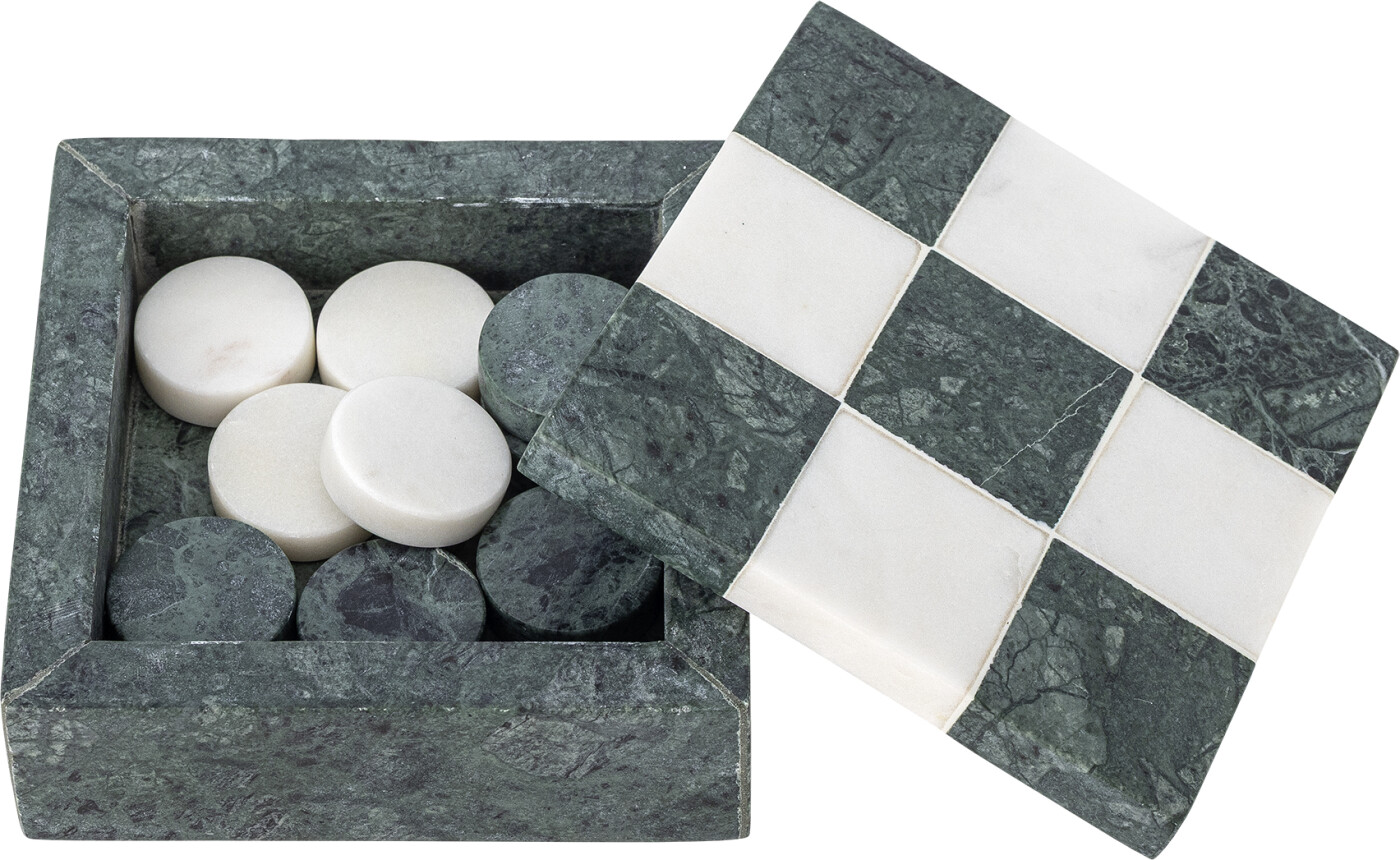 Bloomingville - Aske Kryds & Bolle, Grøn, Marmor, L12xH5xW12 cm, C:D3,7 cm