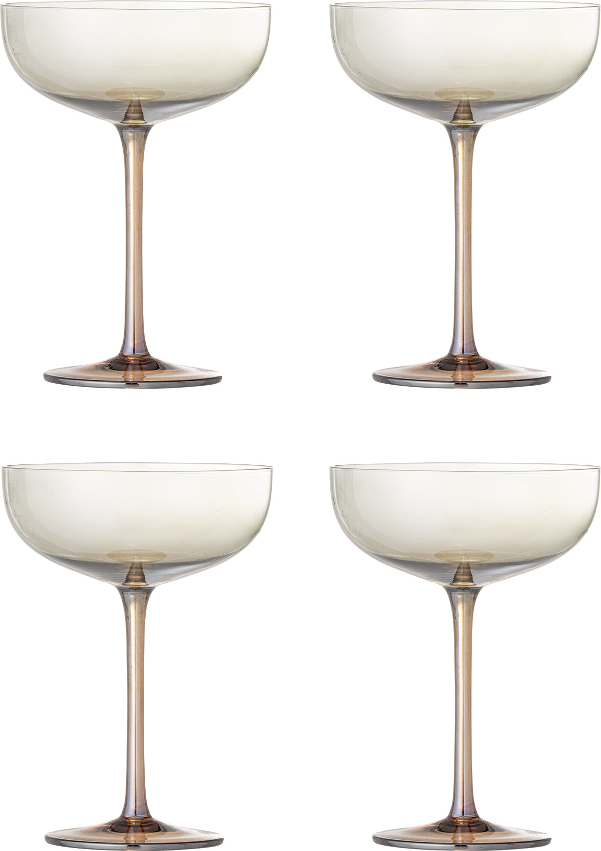 Bloomingville Cocktailglas - Aston - Bronze - Glas - Sæt Med 4