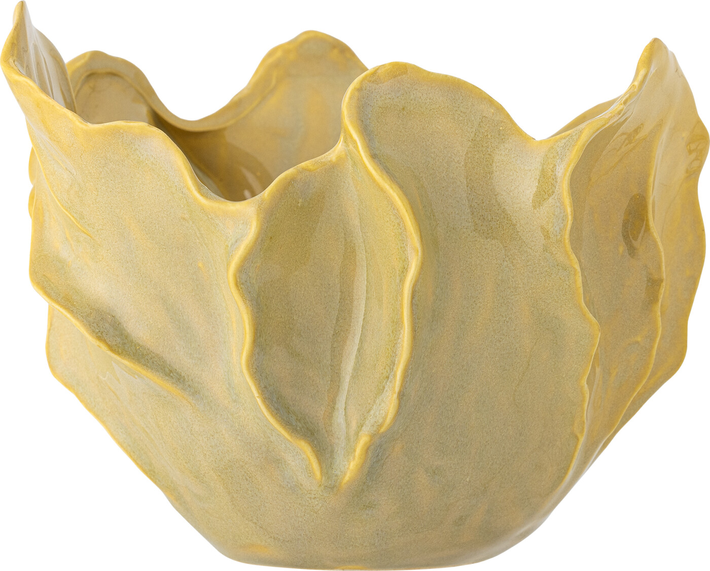 Bloomingville - Bastien Skål, Gul, Stentøj, D25,5xH18 cm