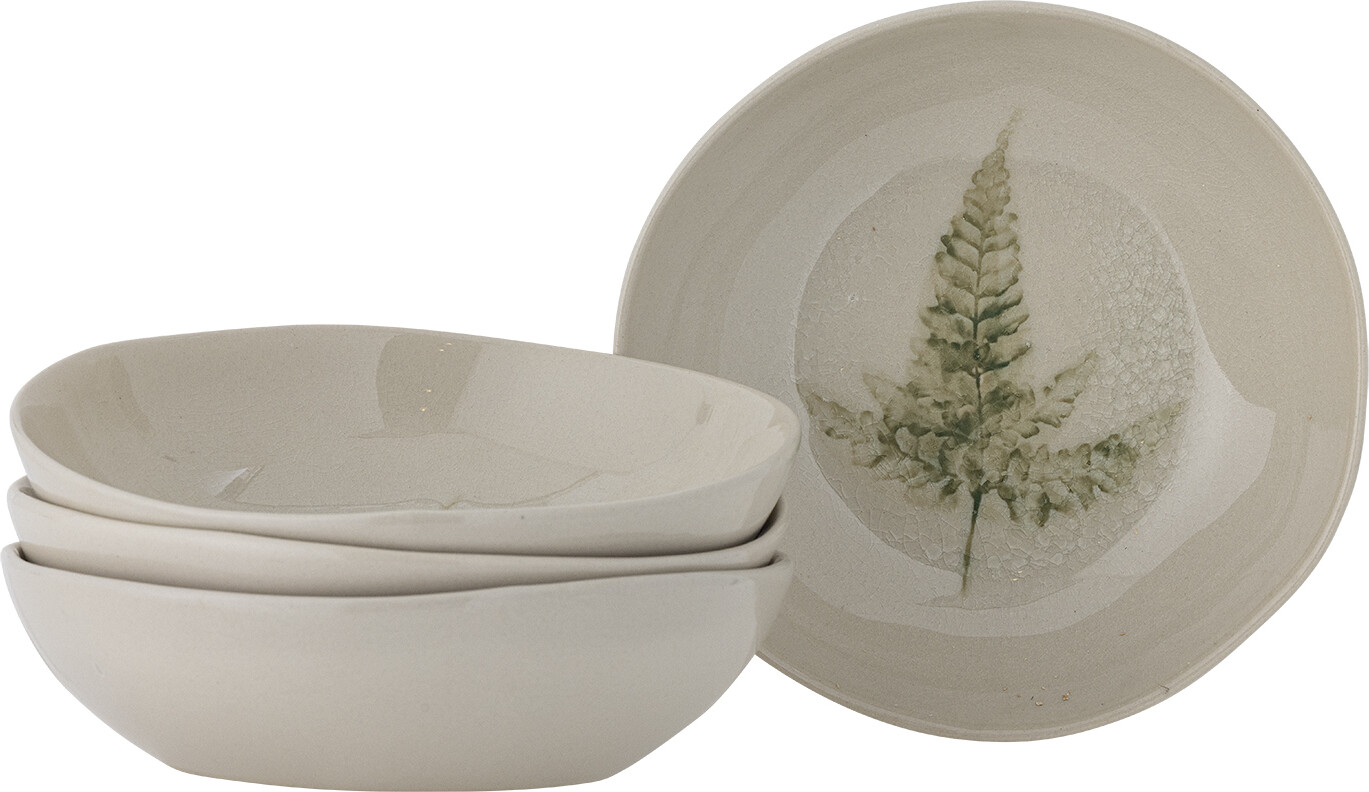 Bloomingville - Bea Dyb Tallerken - Natur - Stentøj Keramik - 4 Stk