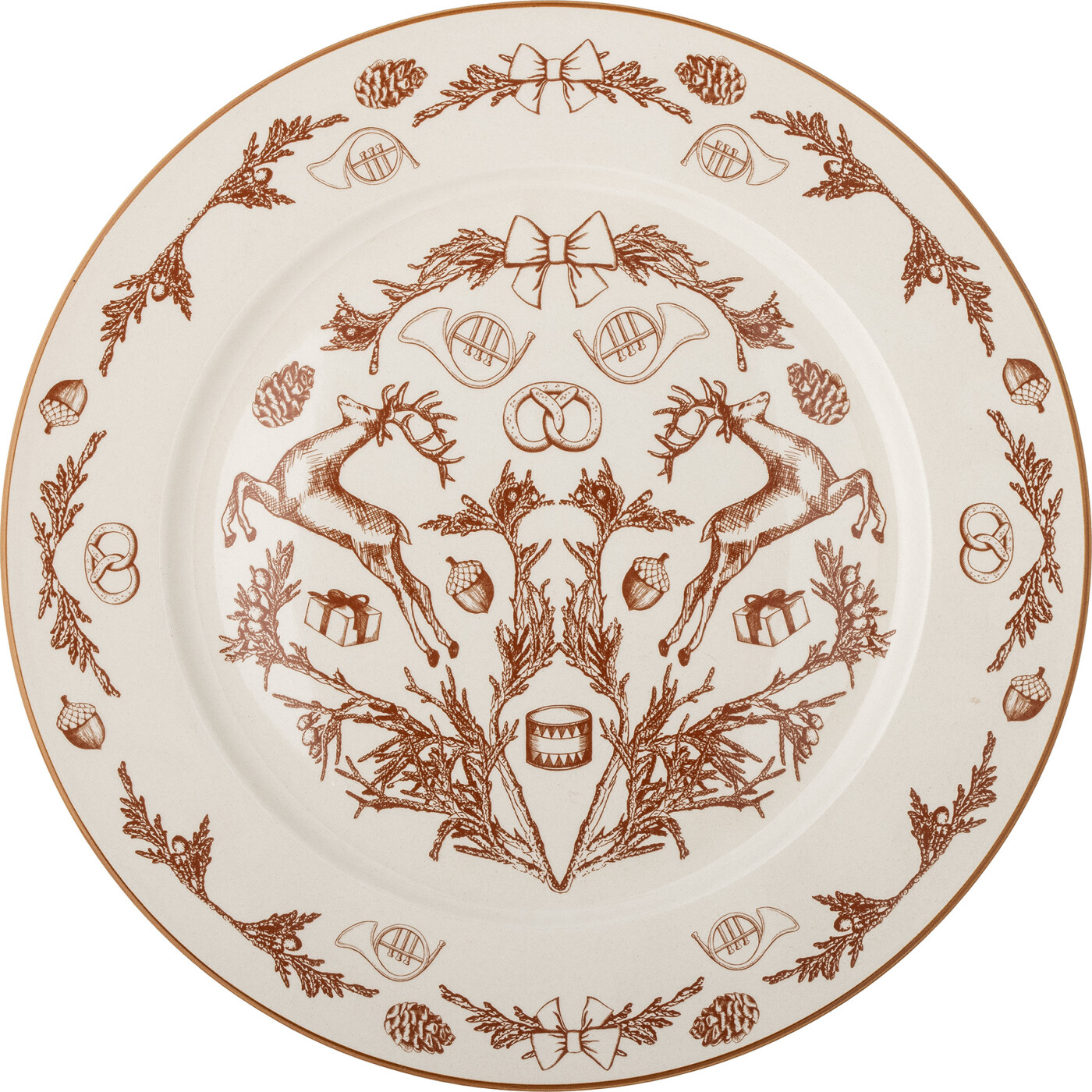 Bloomingville - Beth Tallerken, Brun, Stentøj, D30,5xH2,5 cm