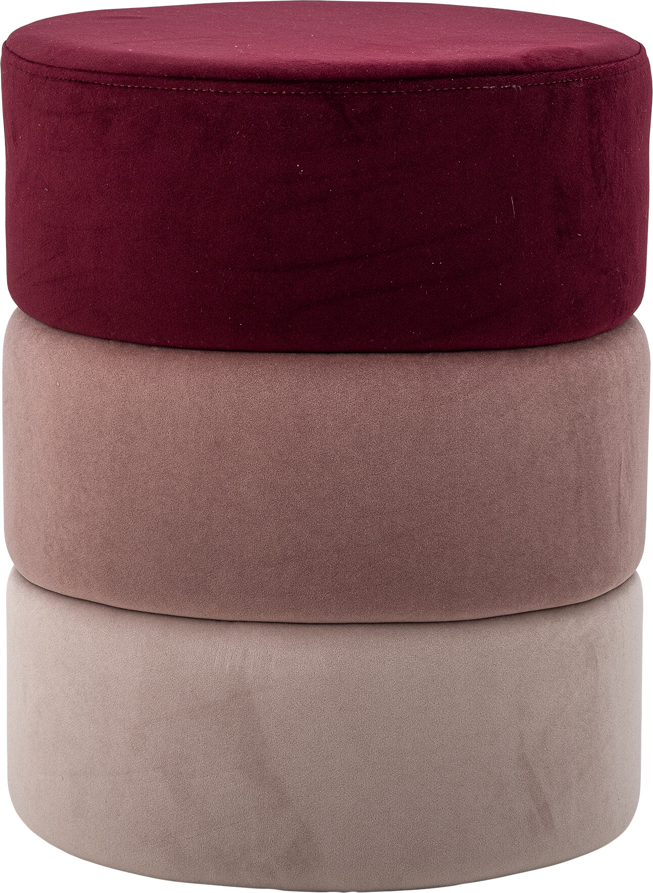 Bloomingville - Bilbao Puf - Rund - 39 Cm - Multifarvet - Polyester