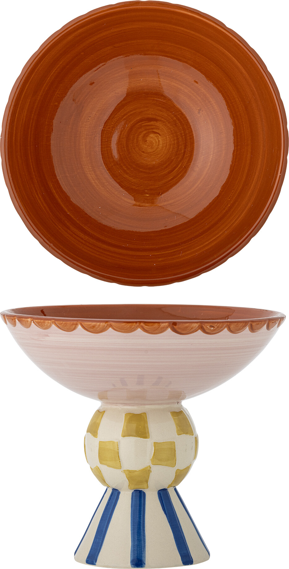 Bloomingville - Skål På Opsats - Bob - Stentøj - 23,5x21 Cm