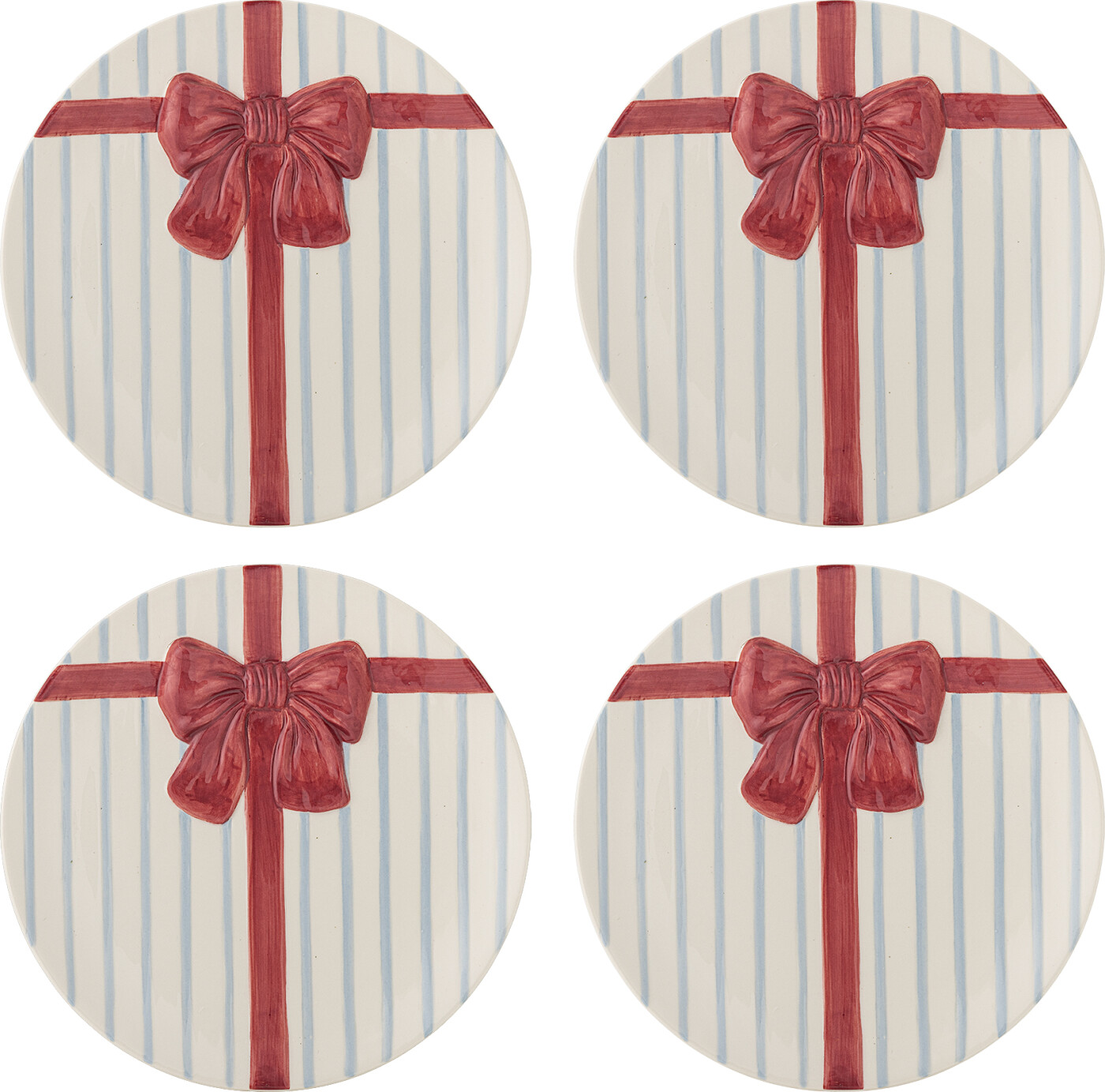 Bloomingville - Bowie Tallerken, Blå, Stentøj, D20,5xH2 cm, Set of 4