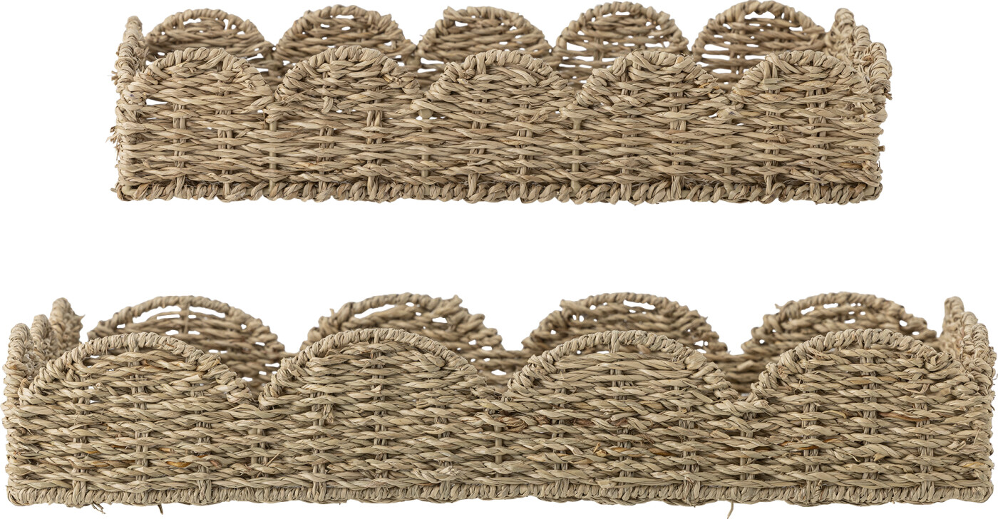 Bloomingville - Brea Serveringsbakke, Natur, Søgræs, L35xH7xW24/L45xH8xW35 cm, Set of 2