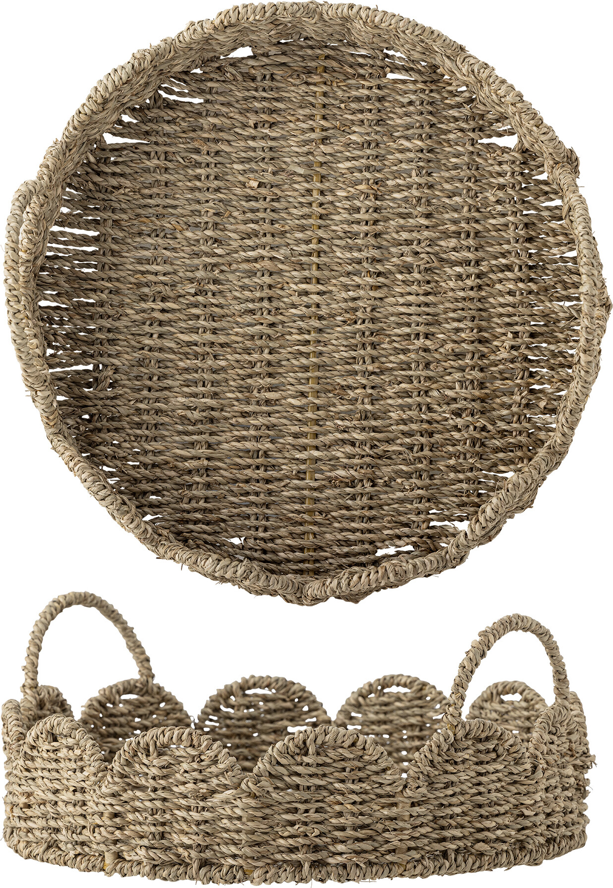 Bloomingville - Brea Serveringsbakke, Natur, Søgræs, D35xH14,5 cm