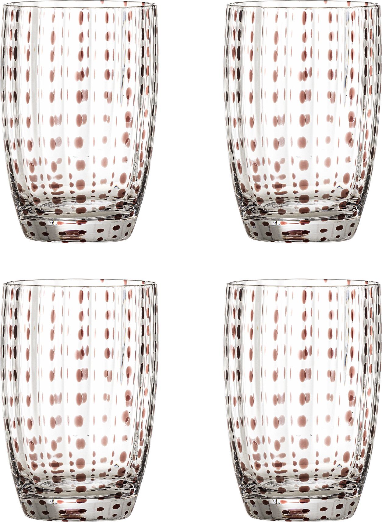 Bloomingville Glas - Brinley - Brun - Glas - Sæt Med 4 - 350 Ml