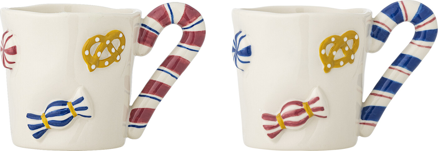 Bloomingville - Candice Kop, Multifarvet, Stentøj, D8,5xH8 cm, Set of 2