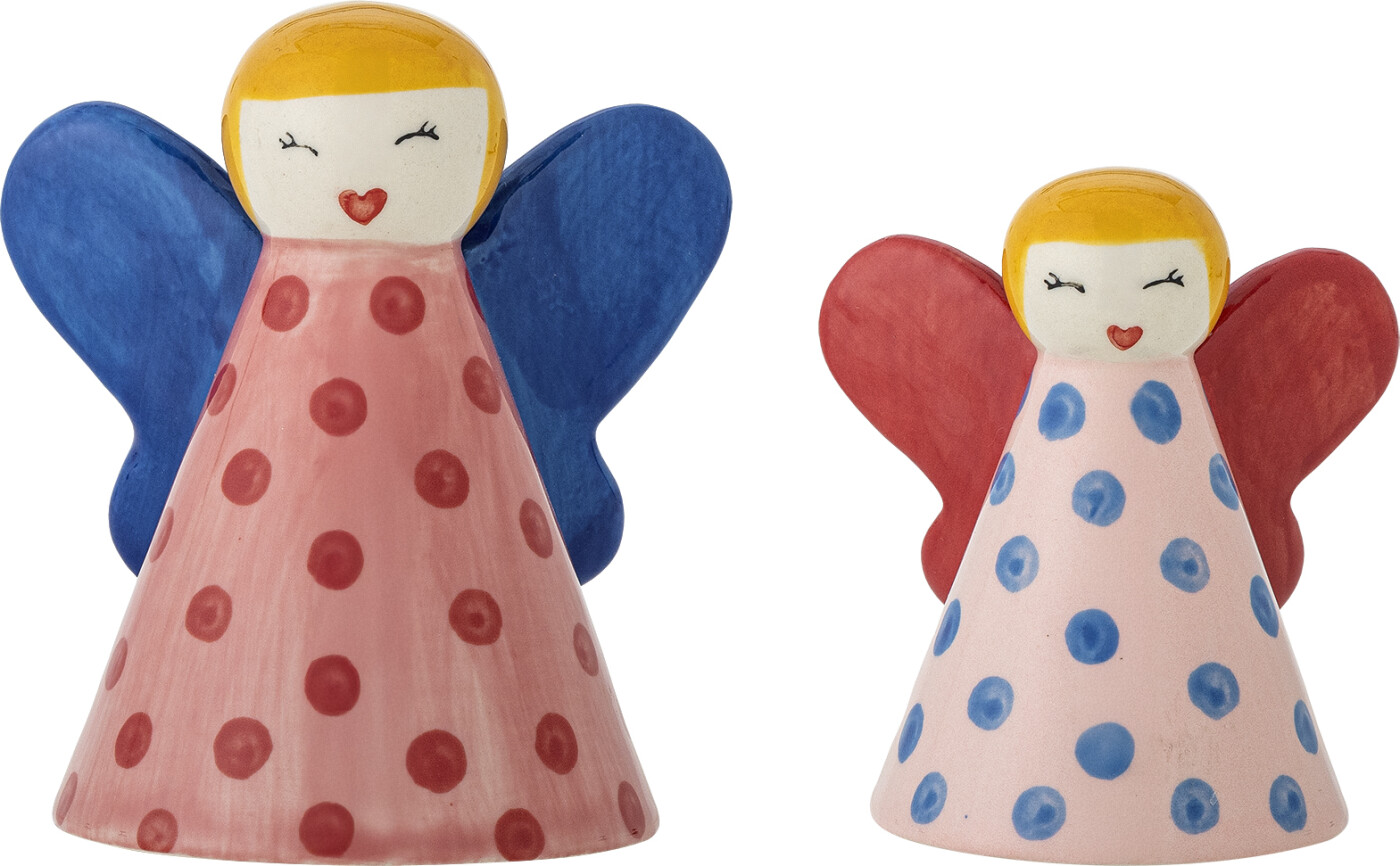 Bloomingville - Caramella Juleengle Figur Sæt - Stentøj - 2 Stk.