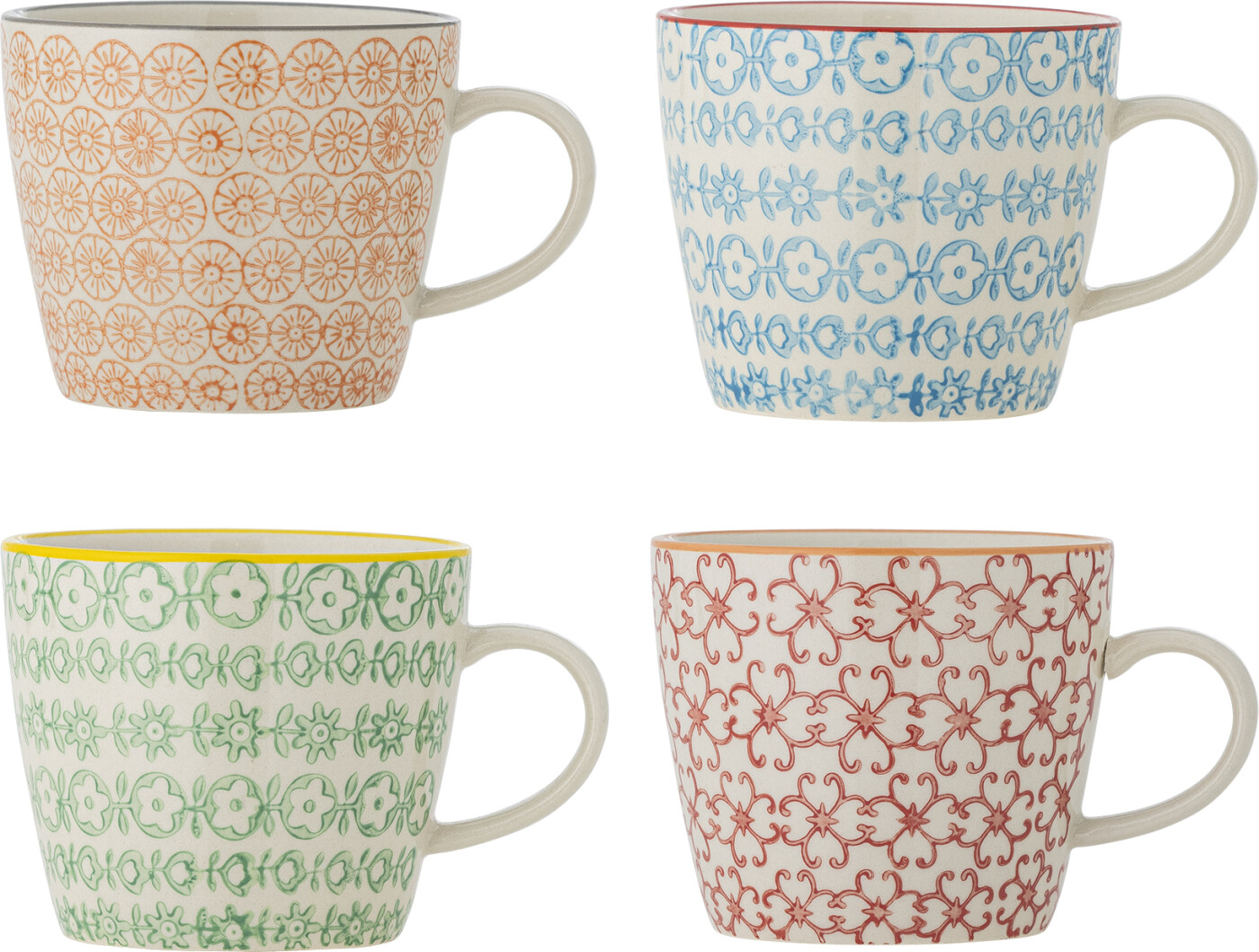 Bloomingville - Carla Krus, Multifarvet, Stentøj, D9,5xH8 cm, Set of 4