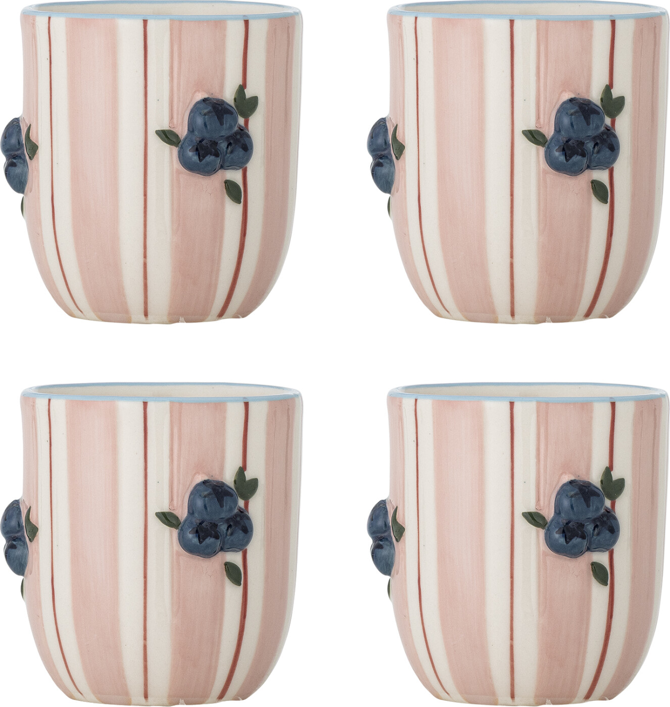 Bloomingville - Carry Kop - Rosa - Stentøj - 235 Ml - Sæt Med 4