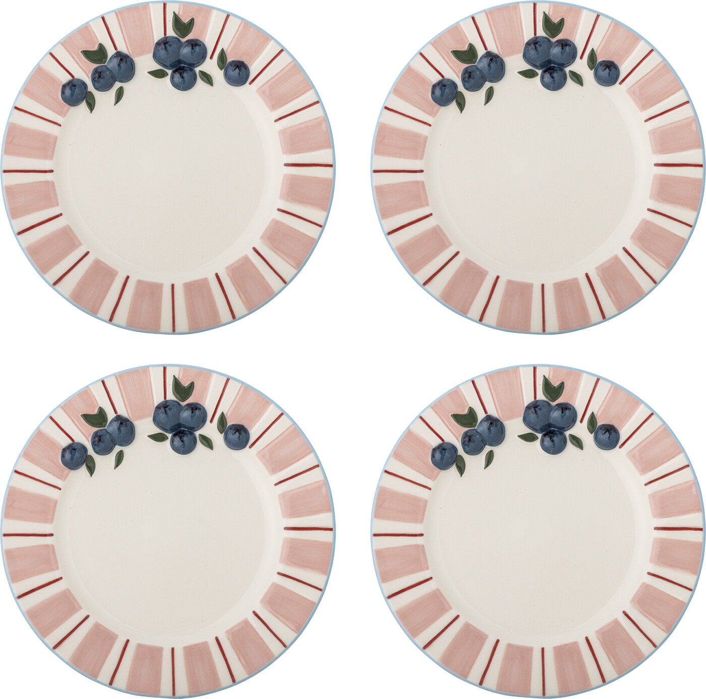 Bloomingville - Carry Tallerken, Rosa, Stentøj, D20,5xH2 cm, Set of 4