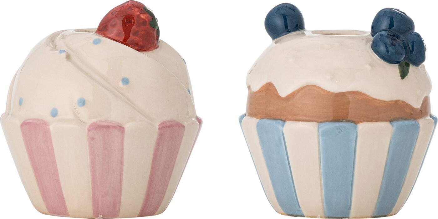 Bloomingville - Chip Lysestager - Multifarvet - 10x8 Cm - 2 Dele