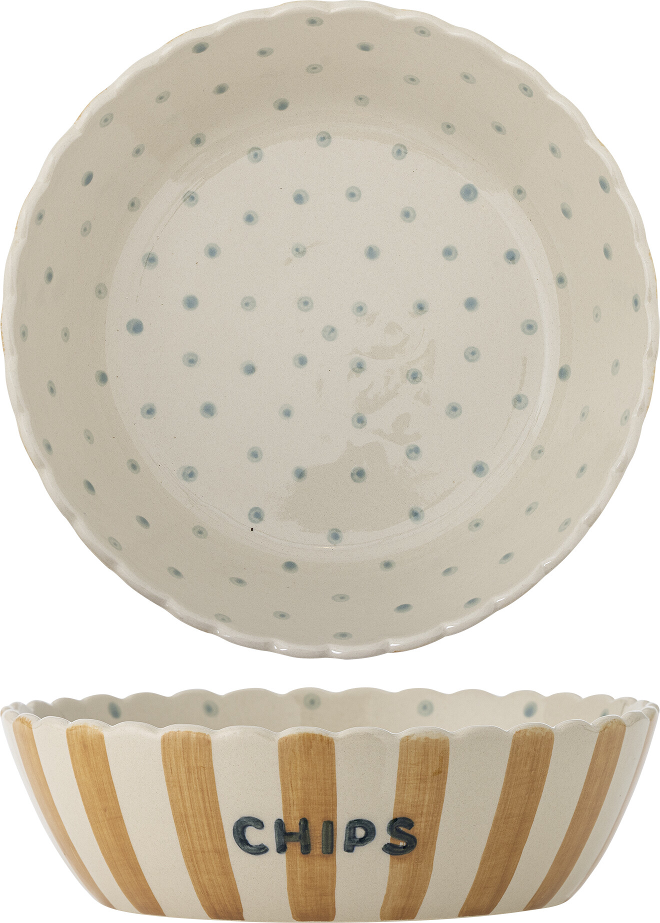 Bloomingville - Chips Skål - Multifarvet - Stentøj Keramik - 24 Cm