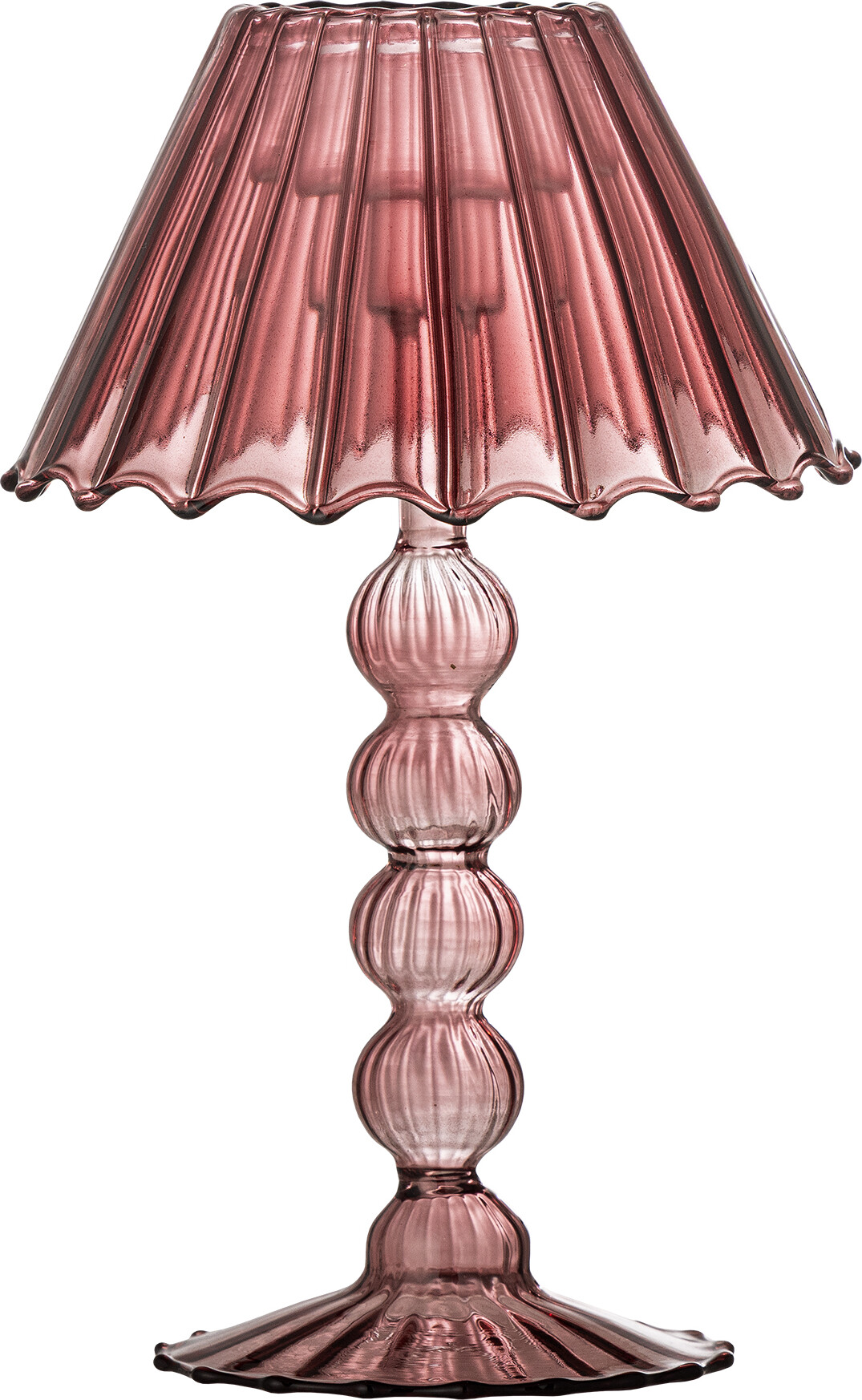 Bloomingville - Cisco Fyrfadsstage, Rød, Glas, D12xH19,5 cm