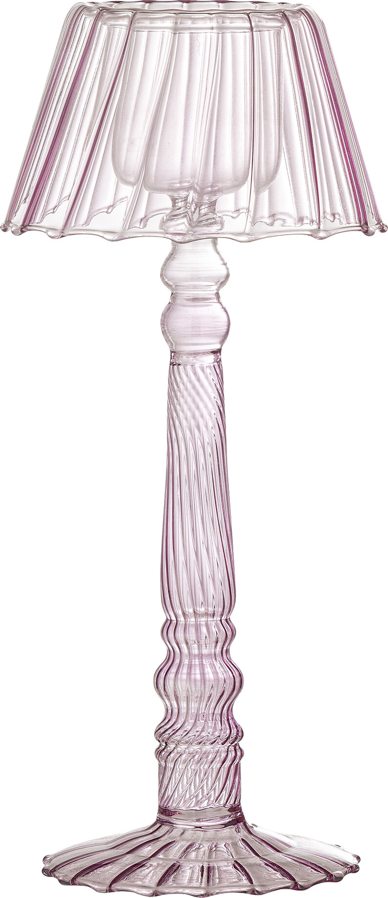 Bloomingville - Cisco Fyrfadsstage, Rosa, Glas, D10,5xH23,5 cm