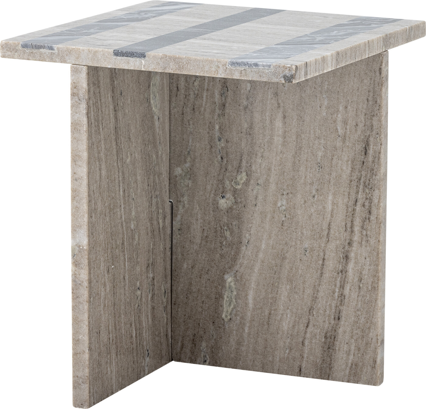 BLOOMINGVILLE Clea sidebord, kvadratisk - brun marmor (35,5x35,5)