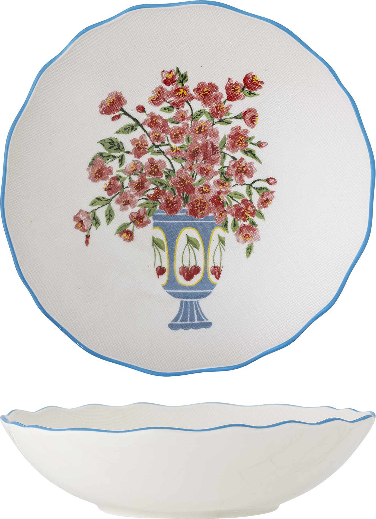 Bloomingville - Dorothy Skål, Blå, Stentøj, D28xH6,5 cm