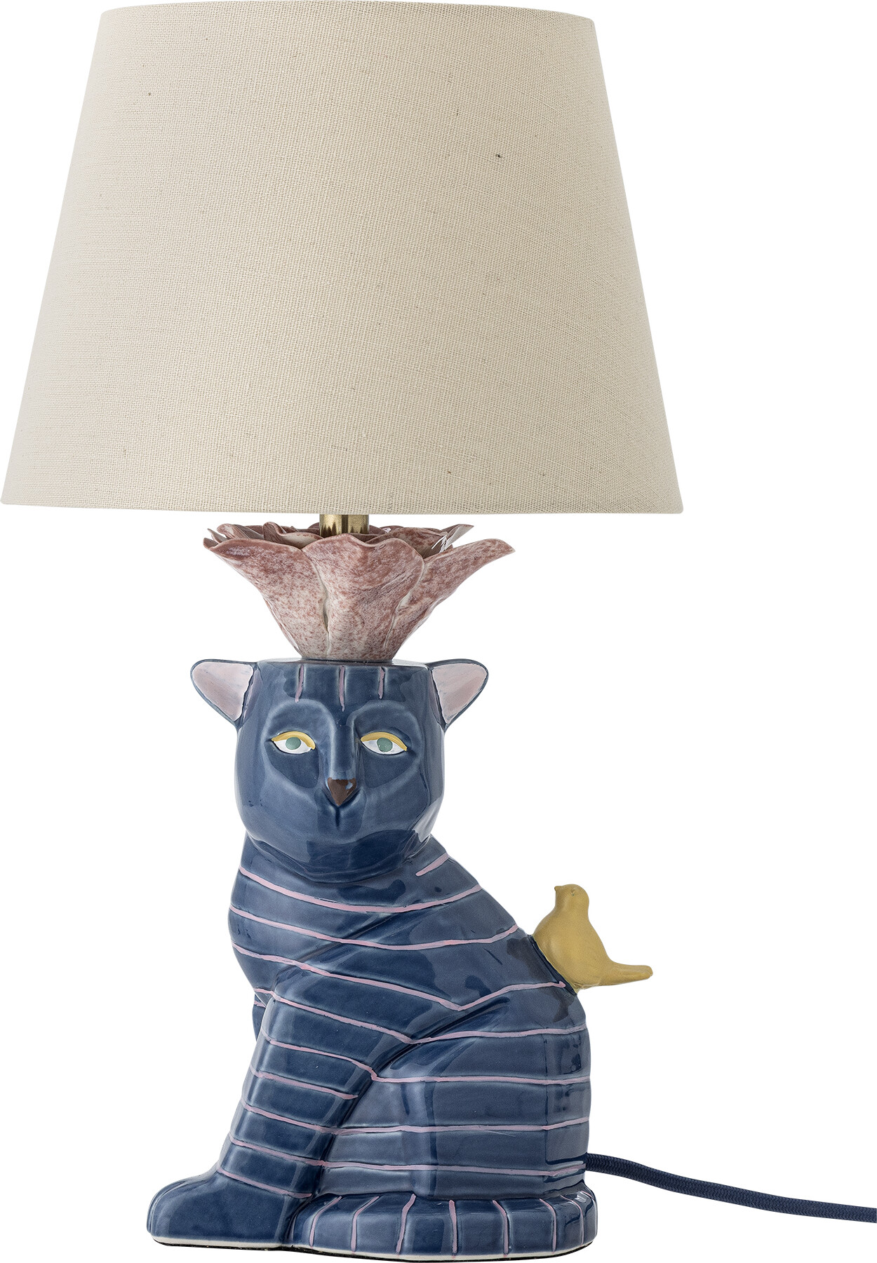 Bloomingville - Eri Bordlampe, Blå, Stentøj, D22xH40 cm