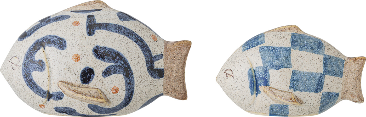 Bloomingville - Eviaya Deko - Blå - Stentøj - Sæt Med 2 Stk