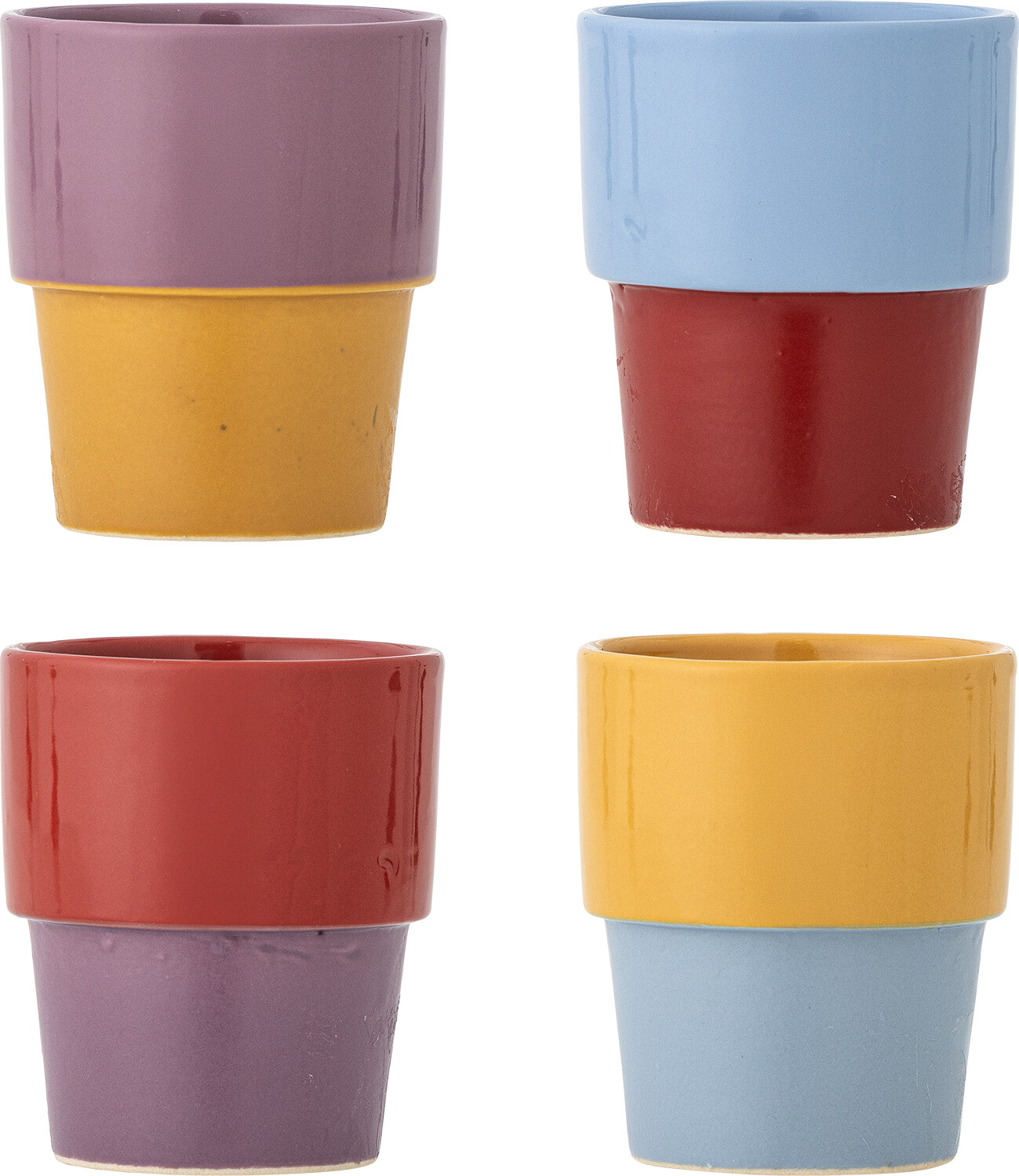 Bloomingville - Ewan Kop, Multifarvet, Stentøj, D7,5xH9 cm, Set of 4