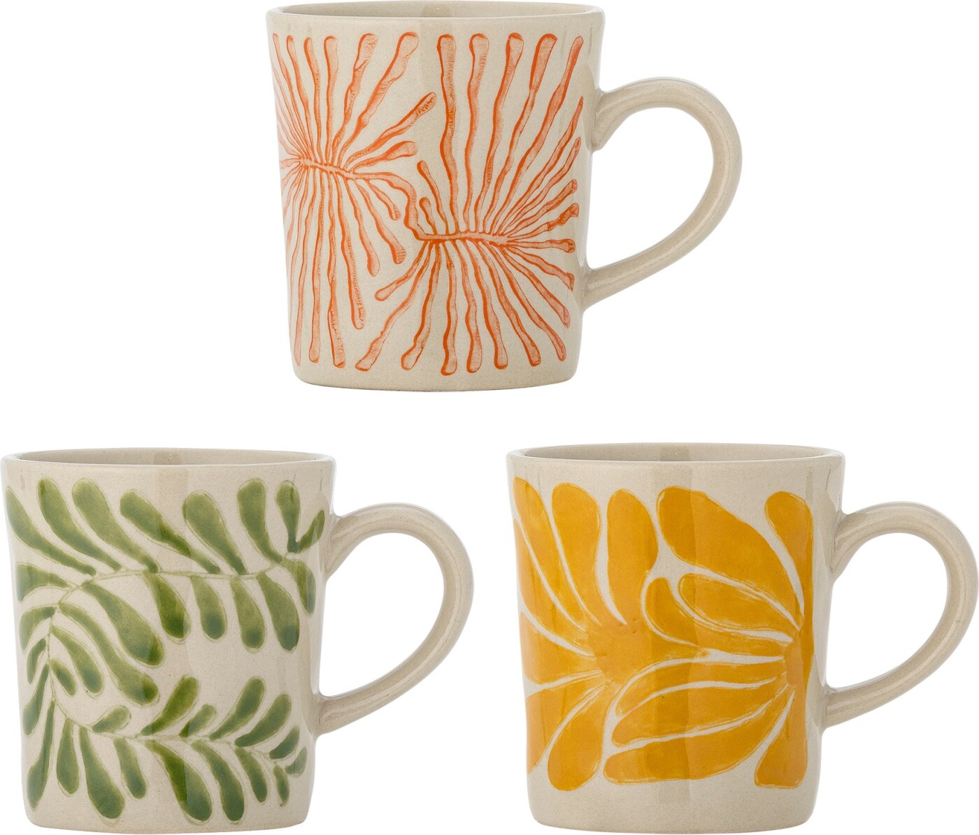 Creative Collection - Fauni Krus - Gul - 3 Stk. - Stentøj Keramik