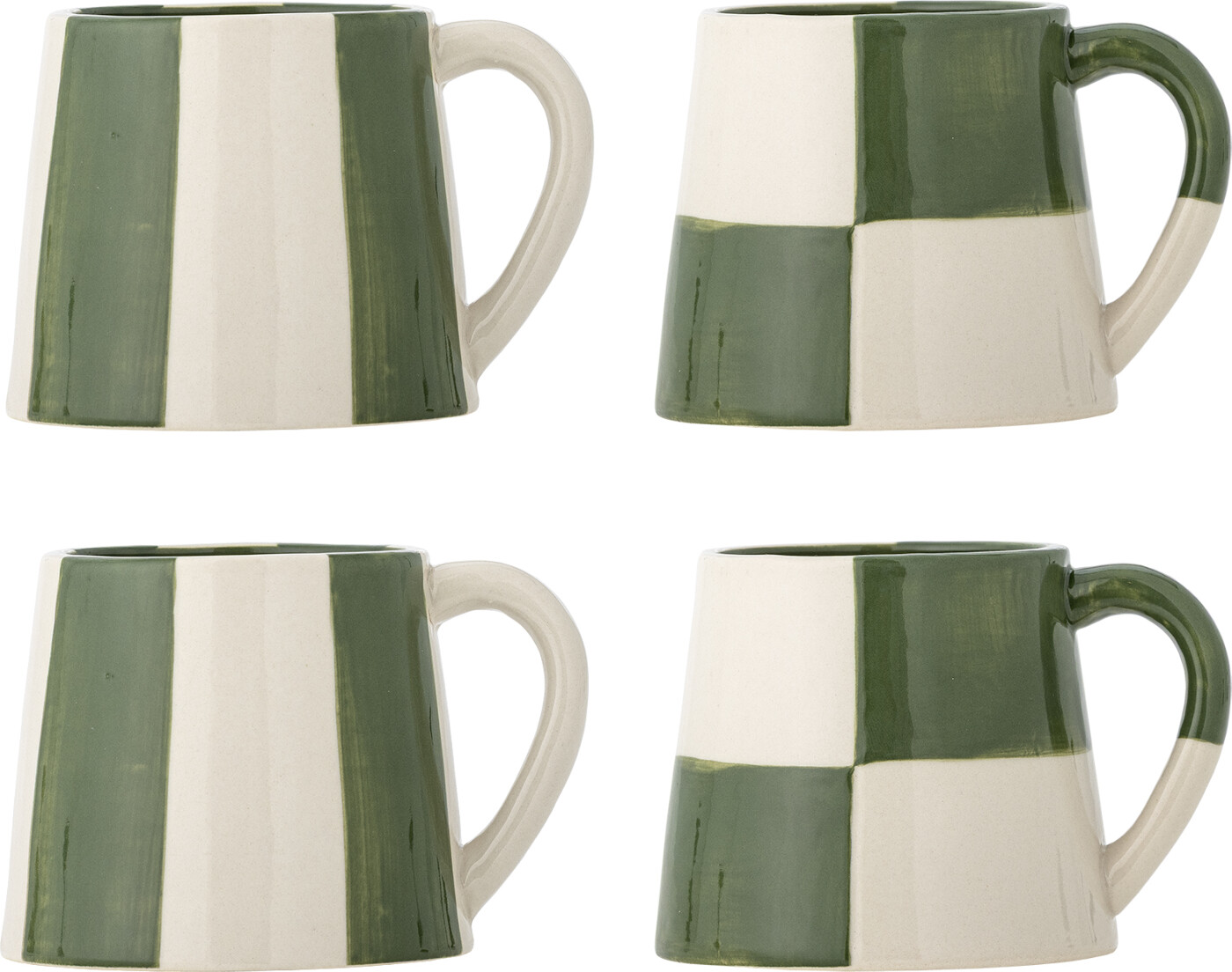 Bloomingville - Floki Krus - Grøn - Stentøj Keramik - 280 Ml - 4 Stk.