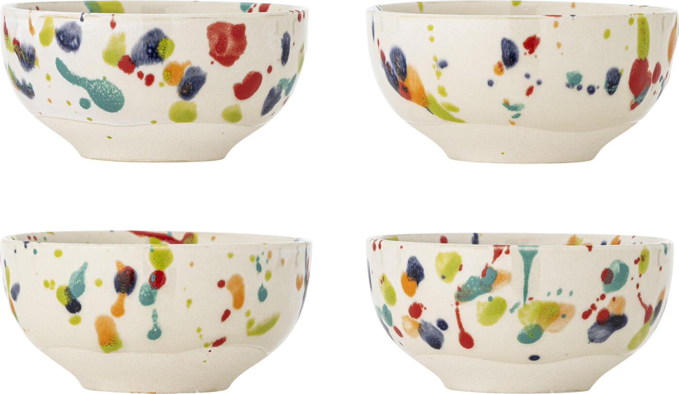 Bloomingville - Freckles Skål, Multifarvet, Stentøj, D11,5xH6 cm, Set of 4