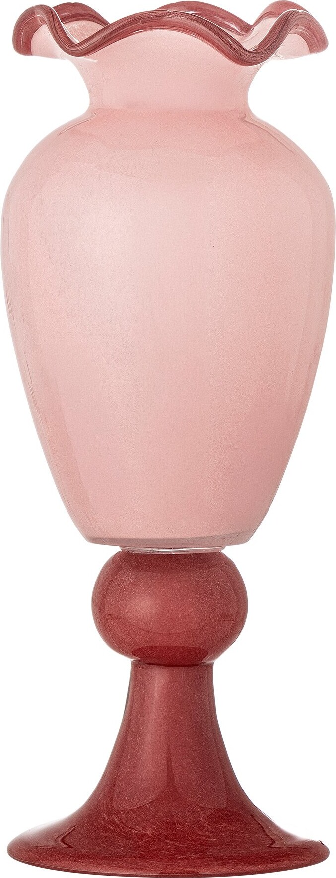 Bloomingville Vase - Frills - Rosa - Glas - 34 Cm