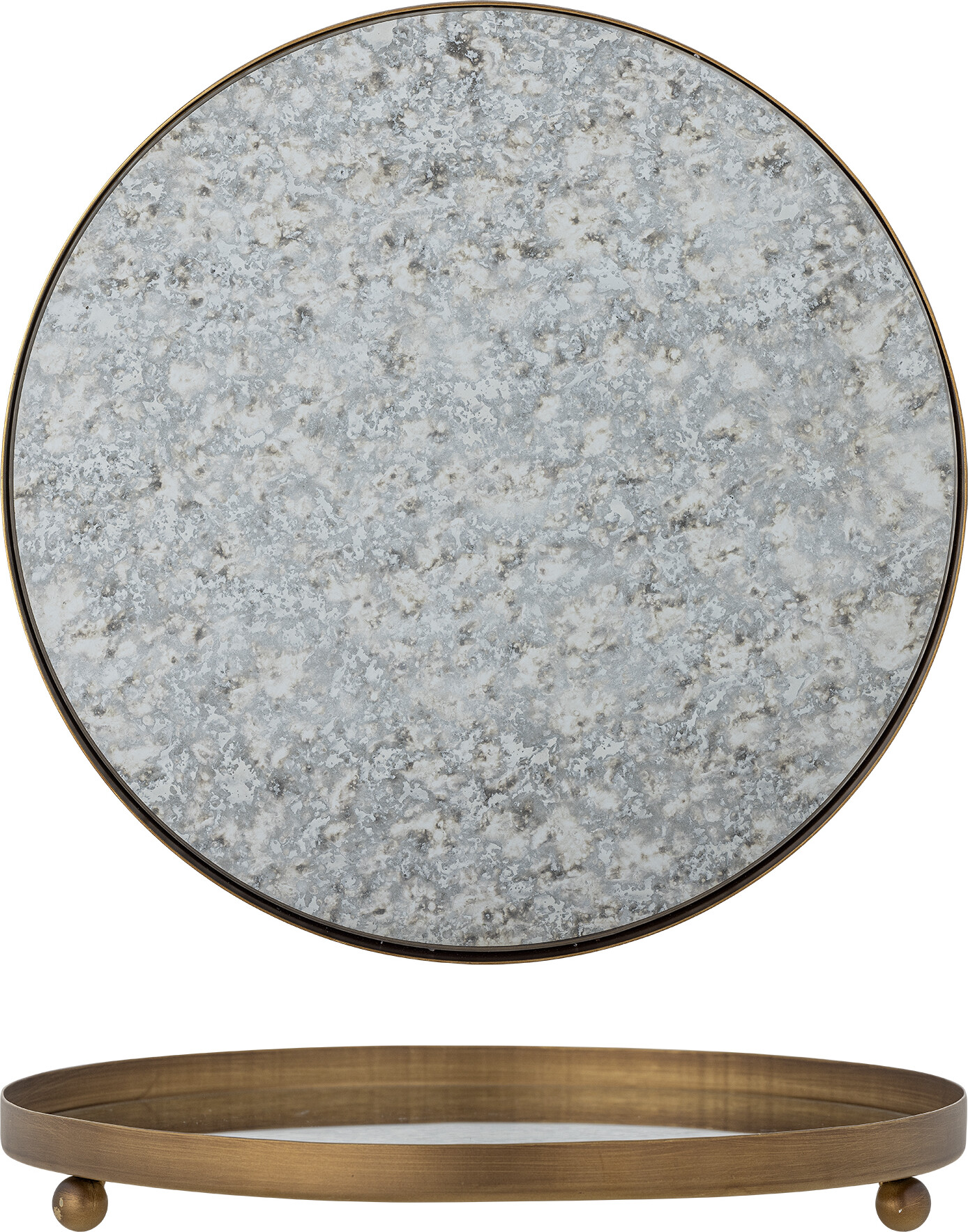 Bloomingville - Glacier Fad - Guld - Metal - Glas