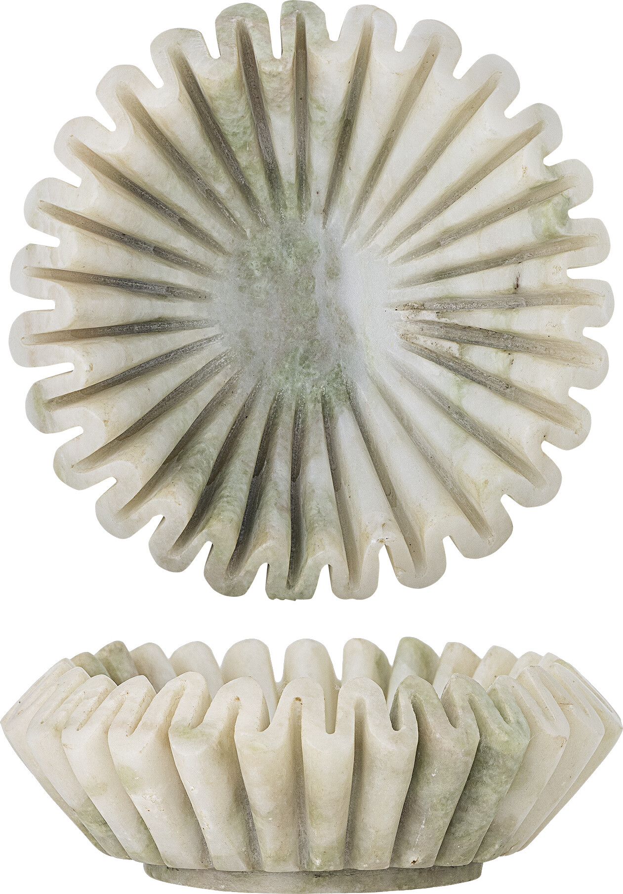 Skål "Harmonia" hvid og grøn marmor- Bloomingville D: 17,5