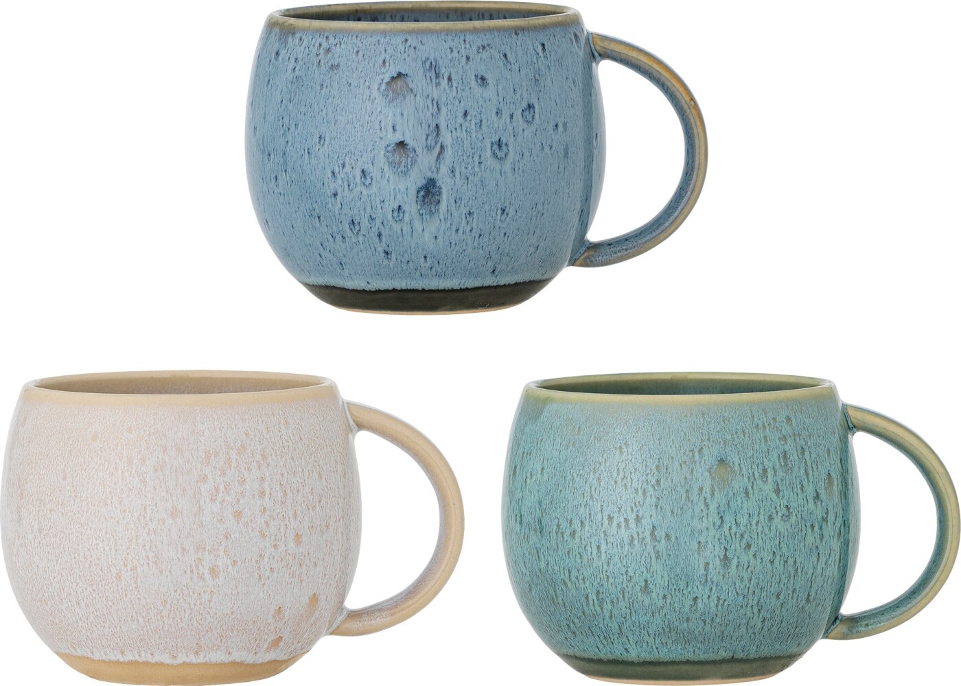 Creative Collection - Harriet Krus - Blå - 3 Stk. - Stentøj Keramik