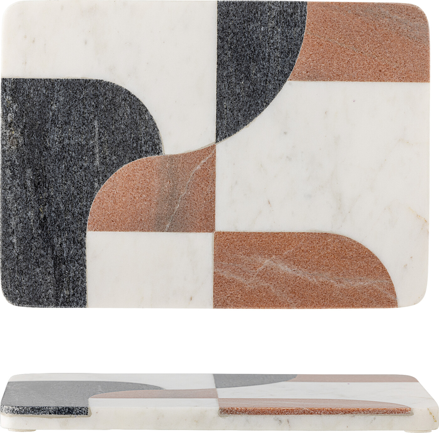 Bloomingville - Jazzi Skærebræt - Hvid - Marmor