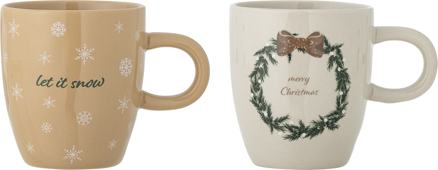 Bloomingville - Jolina Krus, Natur, Stentøj, D9xH10 cm, Set of 2