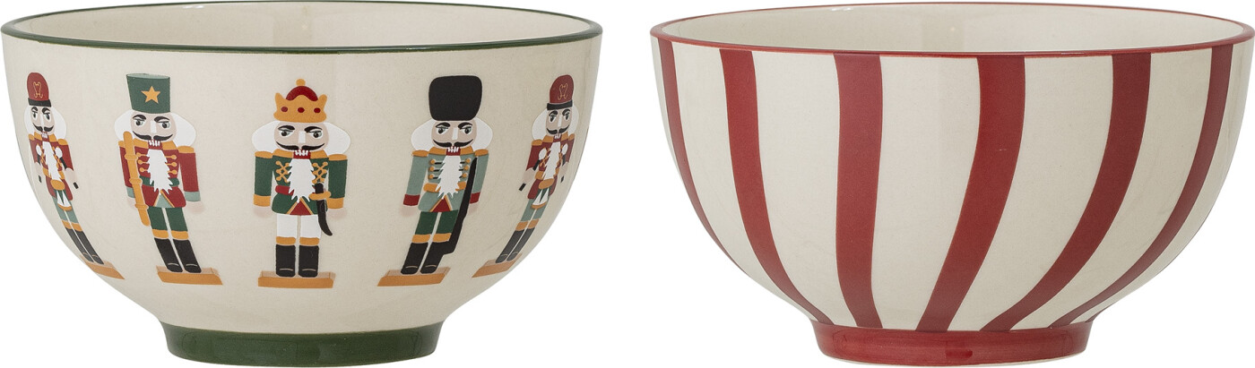 Bloomingville - Jolly Skål, Multifarvet, Stentøj, D14xH7,5 cm, Set of 2
