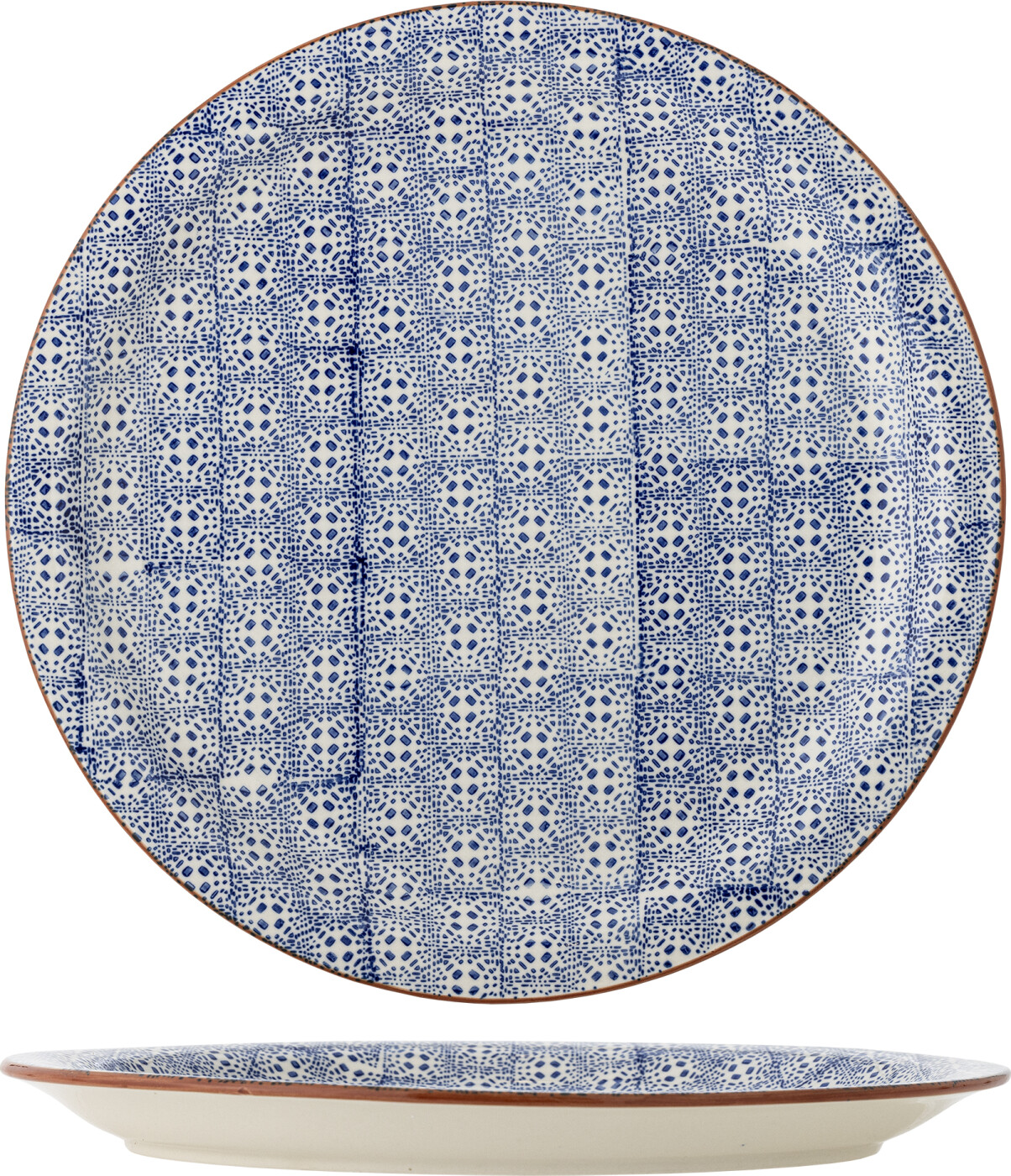 Bloomingville - Karine Serveringsfad - Blå - Stentøj - ø 35 Cm