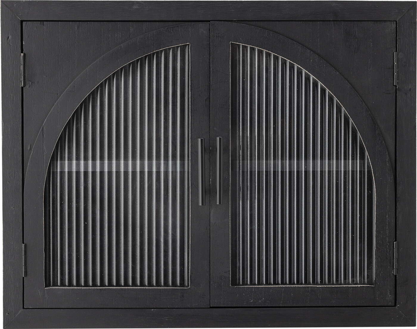 BLOOMINGVILLE Lario vægskab, m. 2 glaslåger og 1 hylde - sort fyrretræ