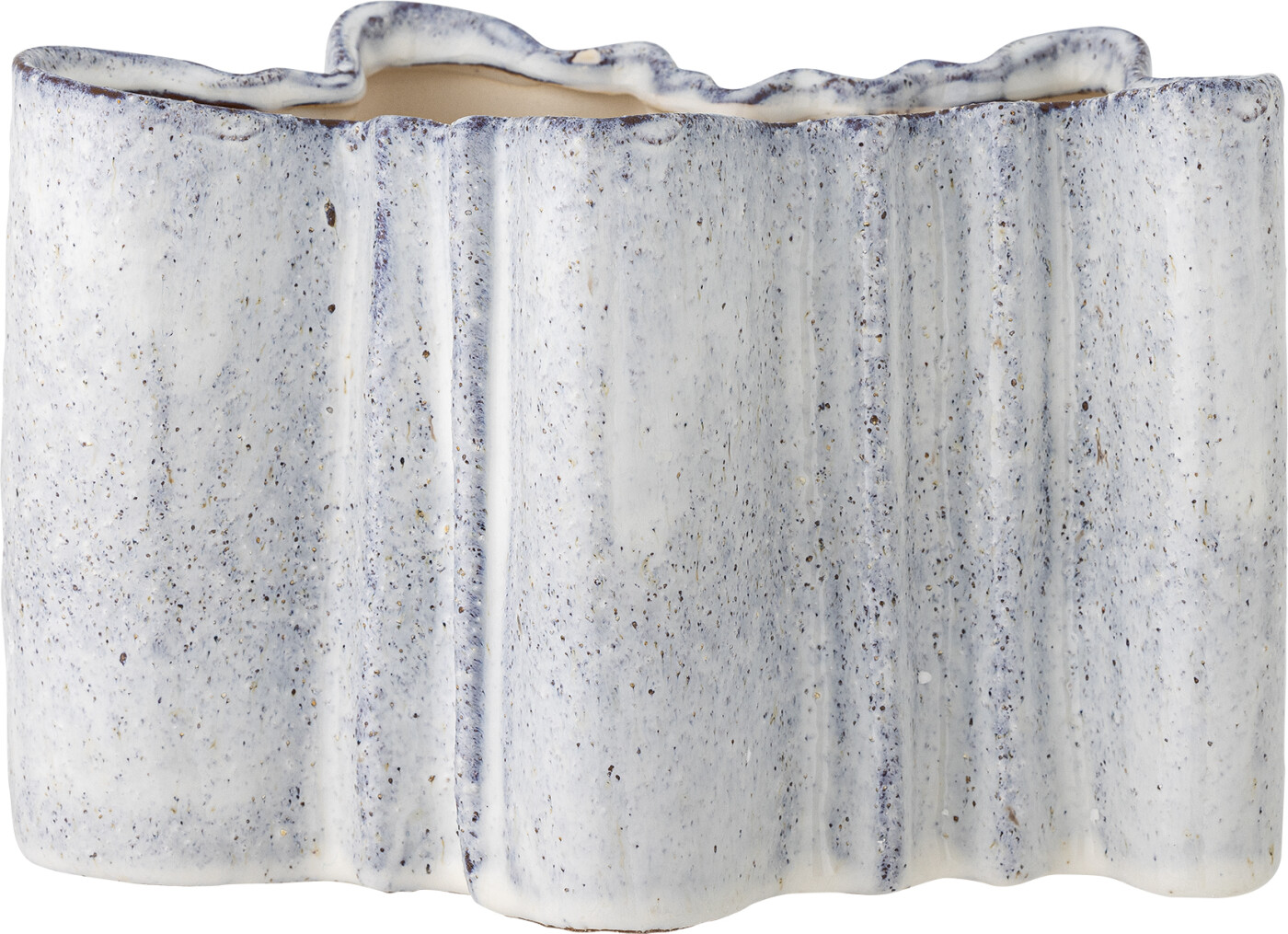 Bloomingville - Lindae Vase - Blå - Stentøj Keramik - H 14,5 Cm